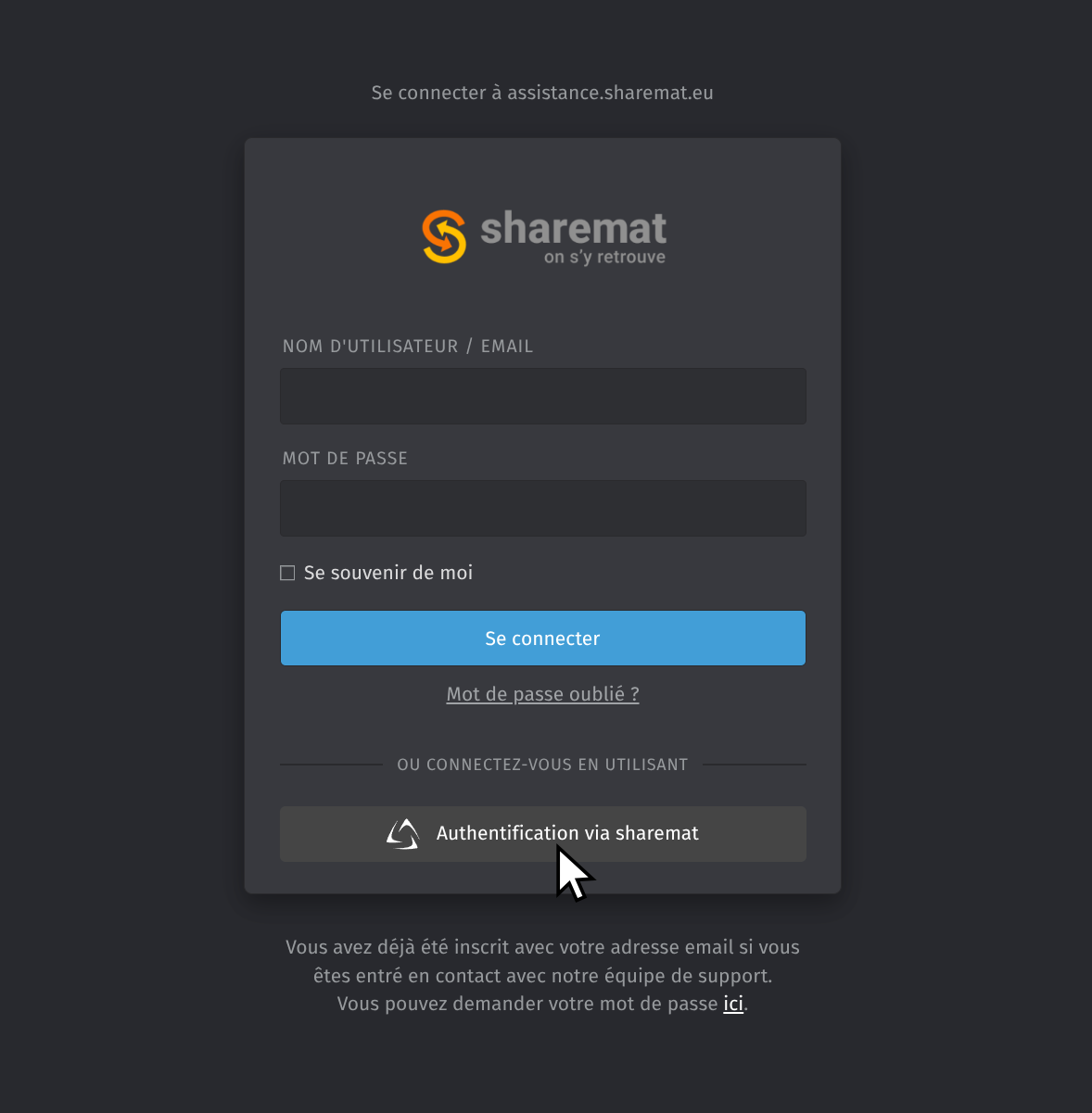Aide pour l'authentification